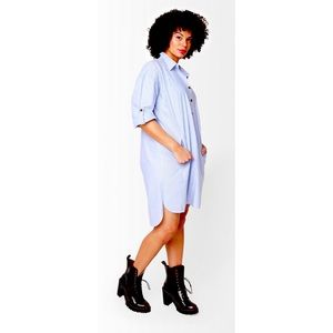 Shegul Light Blue Striped Dress Shirt